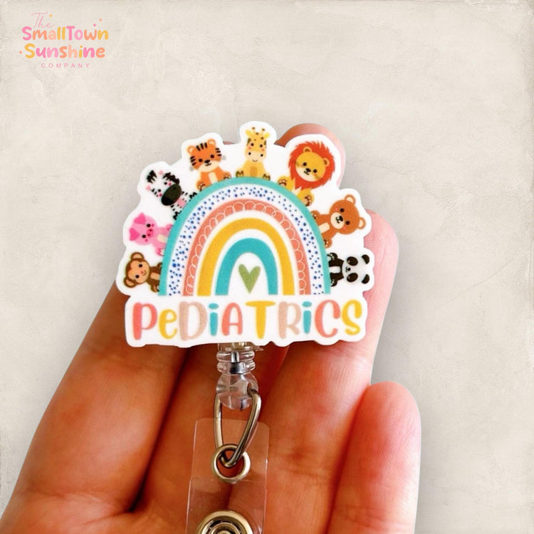 Pediatric Animal Rainbow Badge Topper