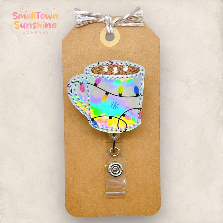 Christmas Lights Cocoa Mug Badge Topper