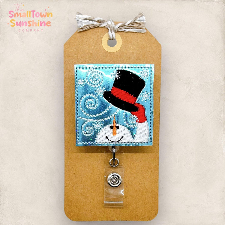 Windy Snowman Badge Topper