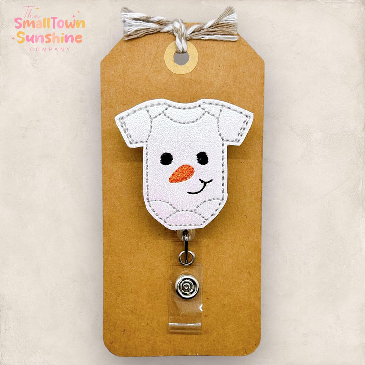 Snowman Baby Bodysuit Badge Topper