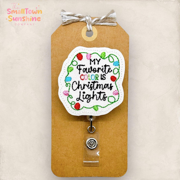 My Favorite Color is Christmas Lights Badge Topper
