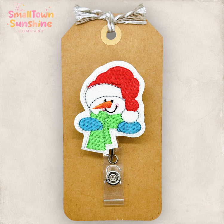 Bundled Snowman Badge Topper