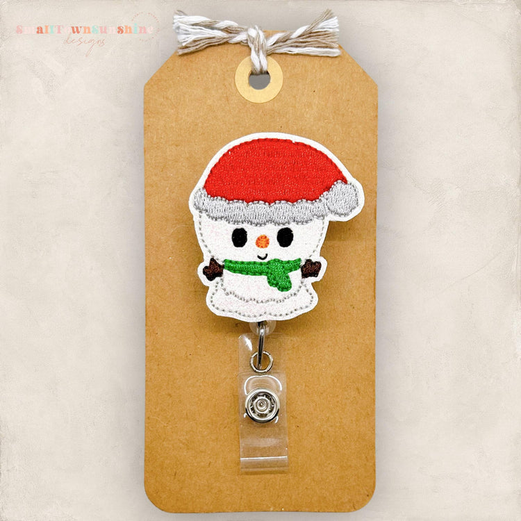 Baby Santa Snowman Badge Topper