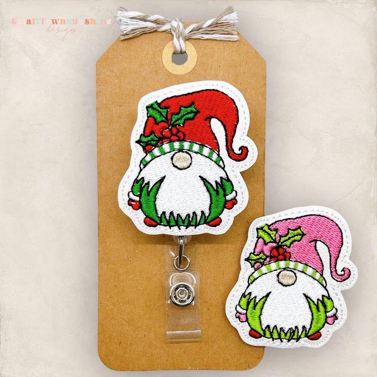 Fancy Christmas Gnome Badge Topper