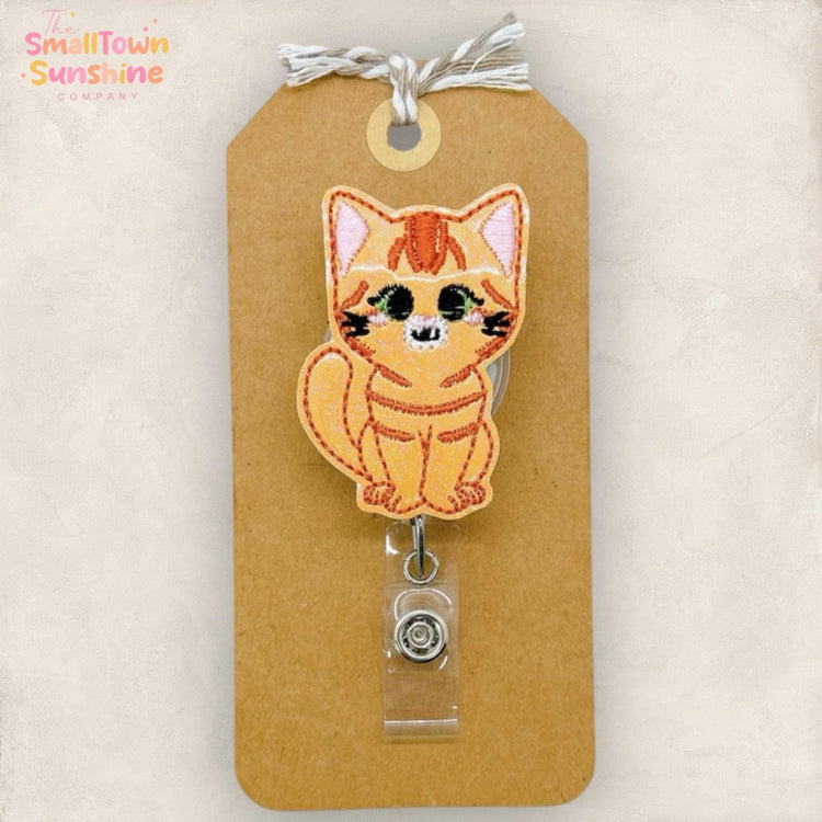 Orange Tabby Cat Badge Topper
