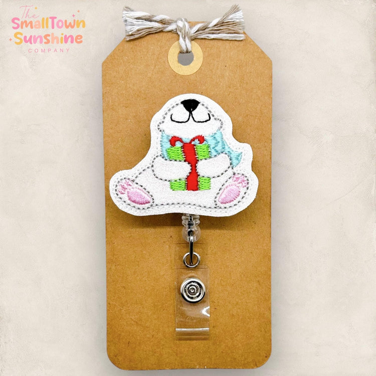 Christmas Polar Bear Badge Topper