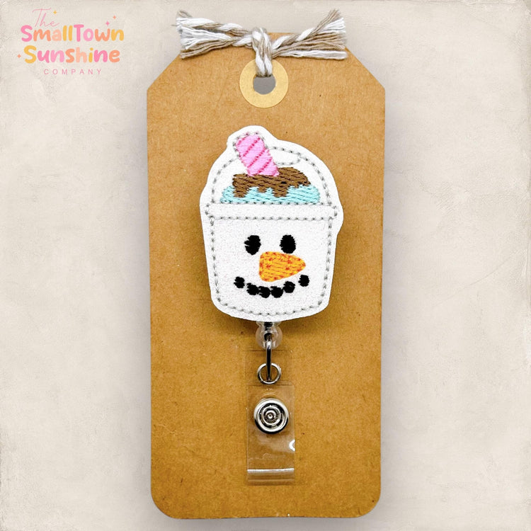 Frosty Winter Drink Badge Topper