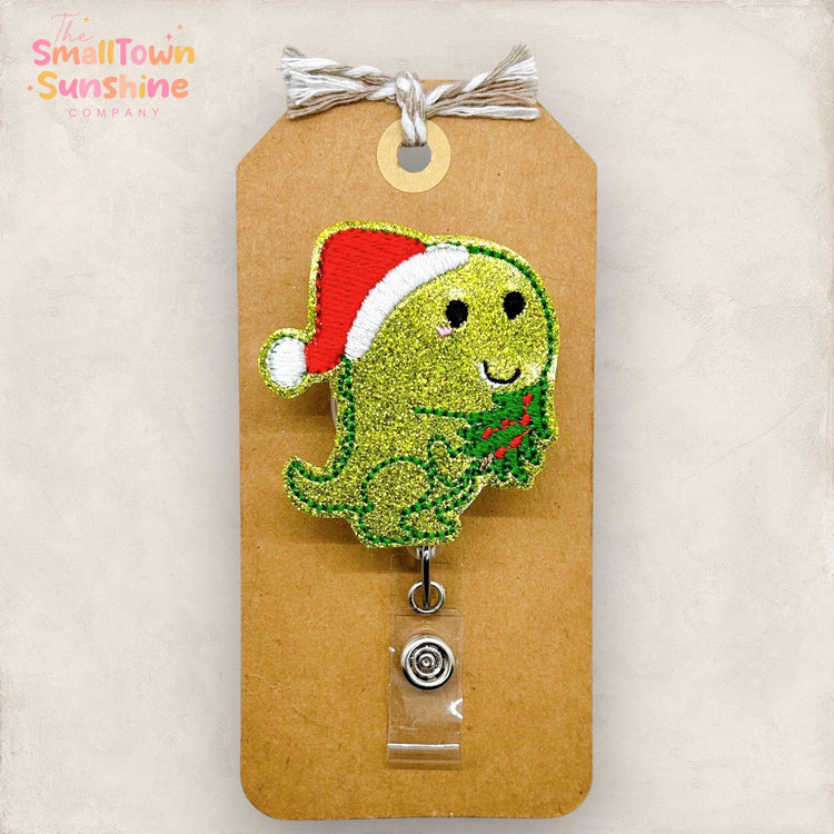 Christmas Dinosaur Badge Topper