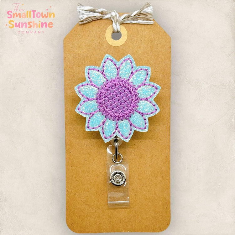 Purple & Blue Flower Badge Topper