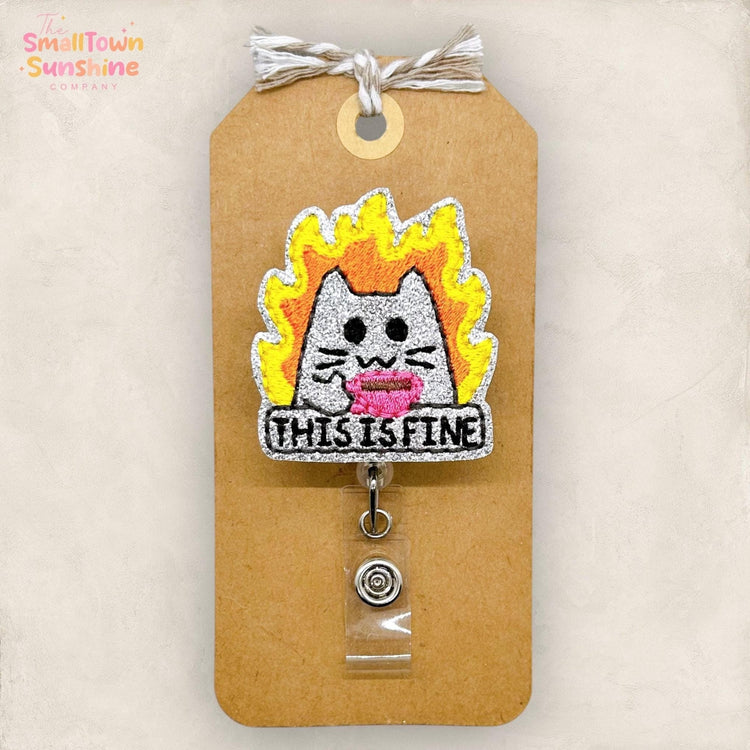 This is Fine Cat Badge Topper