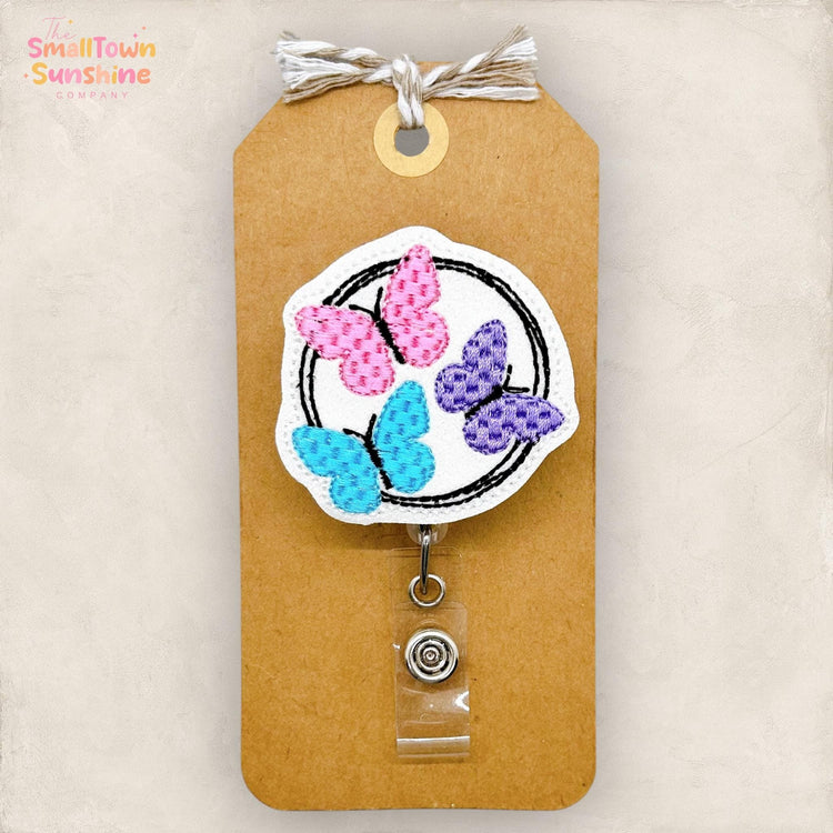 embroidered badge reel topper
