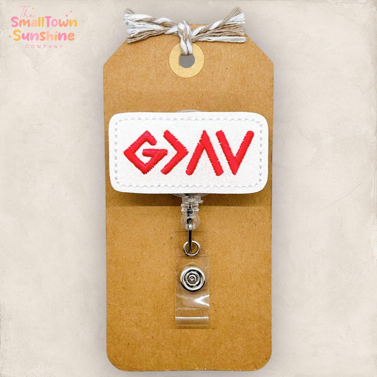 God Is Greater Than Badge Topper