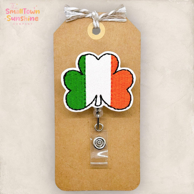 Irish Flag Shamrock Badge Topper