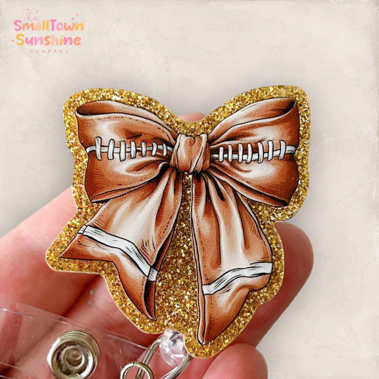 Football Bow Badge Topper