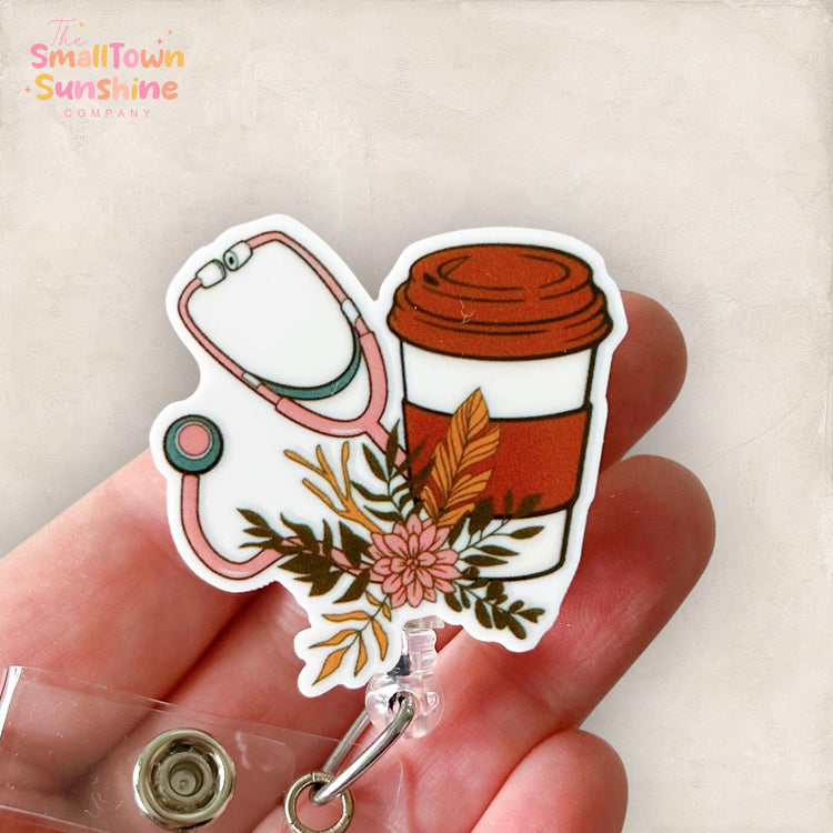 Coffee & Stethoscope Badge Topper