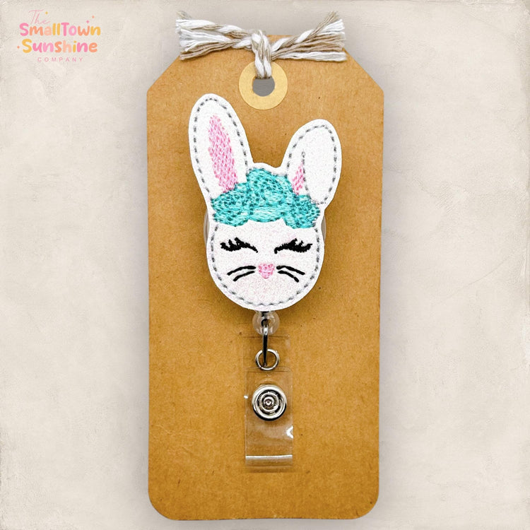 Pretty Floral Bunny Badge Topper