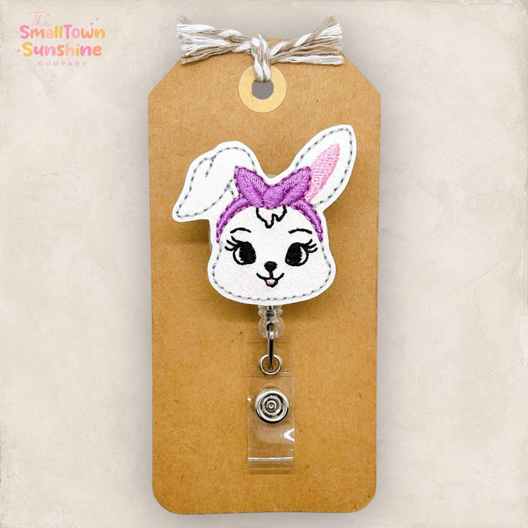 Bunny with Bow Badge Topper