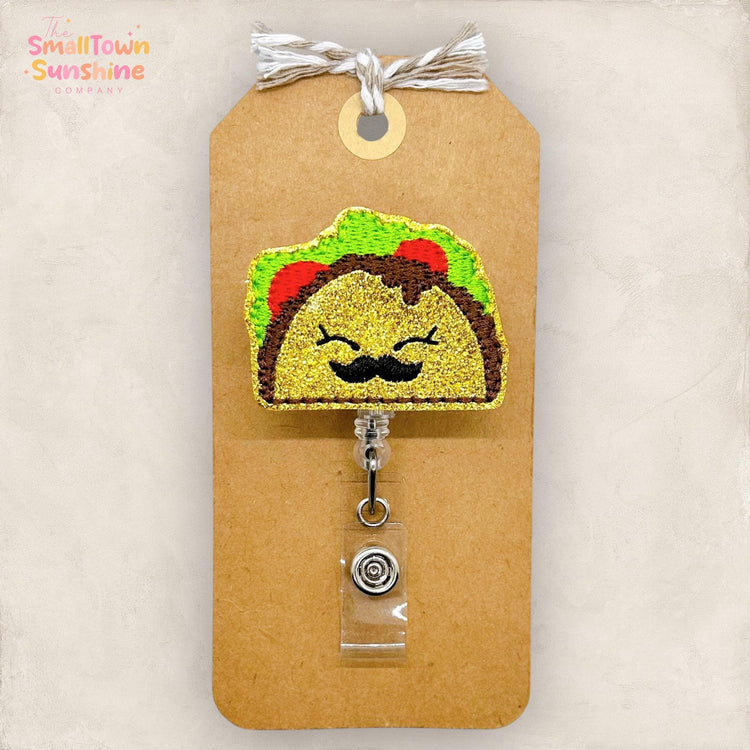Taco with Mustache Badge Topper