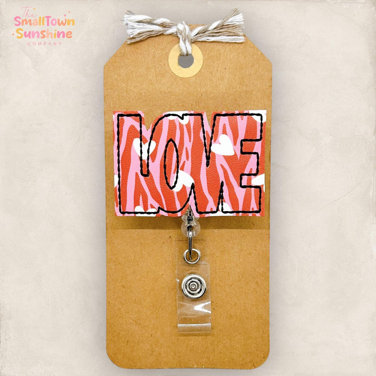 Zebra Print Love Badge Topper