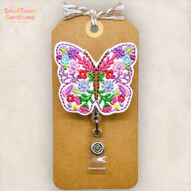 Floral Butterfly Badge Topper