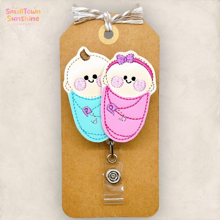 Swaddled Newborn Babies Badge Topper