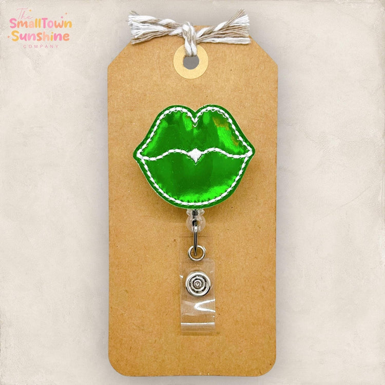 embroidered badge reel topper