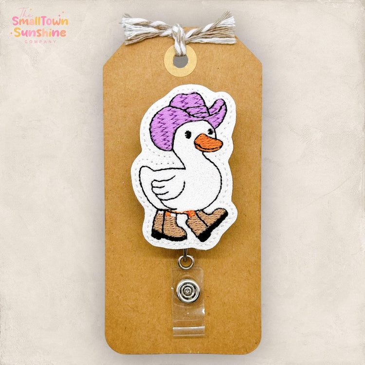 embroidered badge reel topper