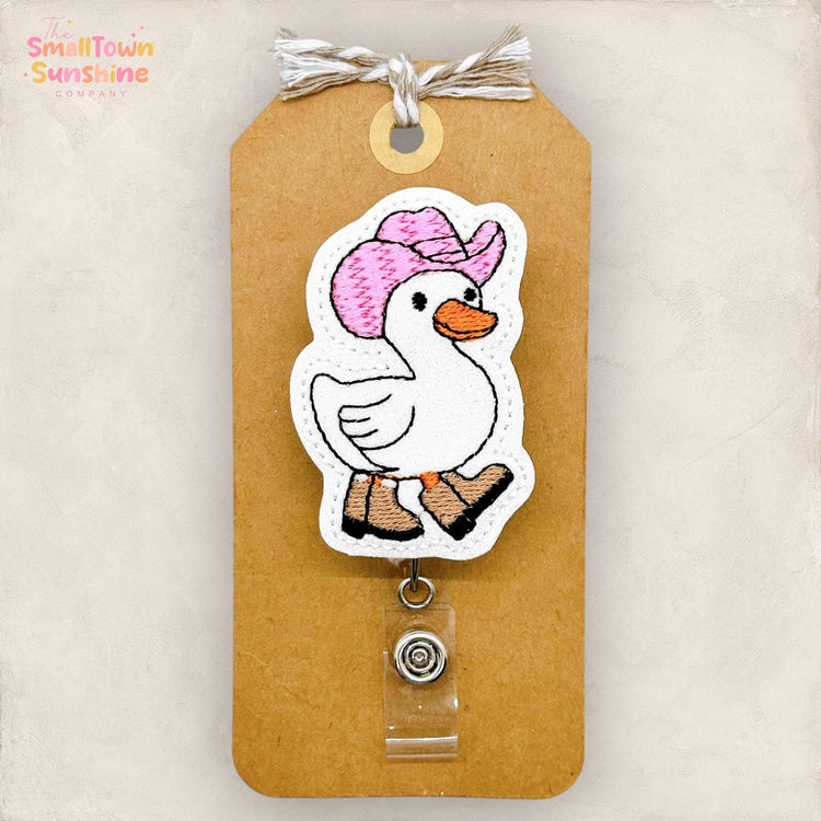 embroidered badge reel topper