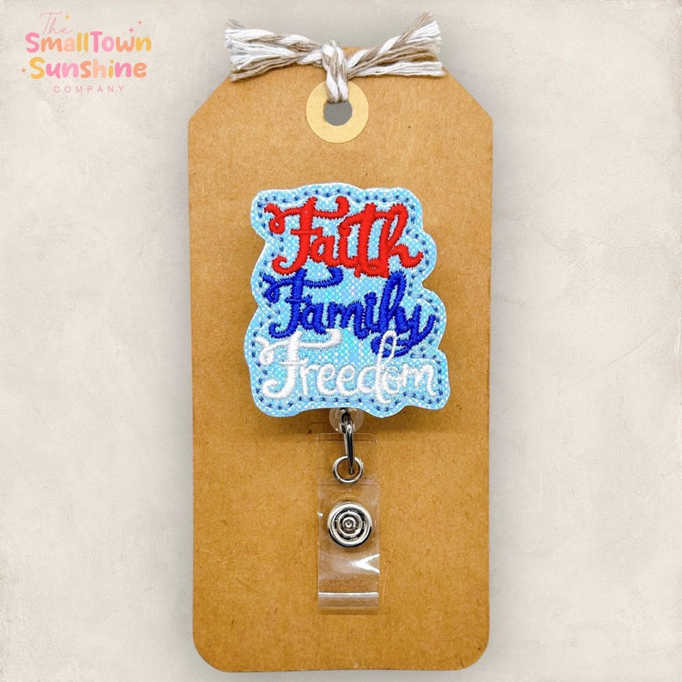 Faith Family Freedom Badge Topper