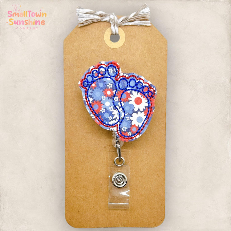 Floral Baby Feet Badge Topper