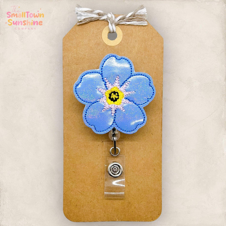 Blue Forget Me Not Badge Topper