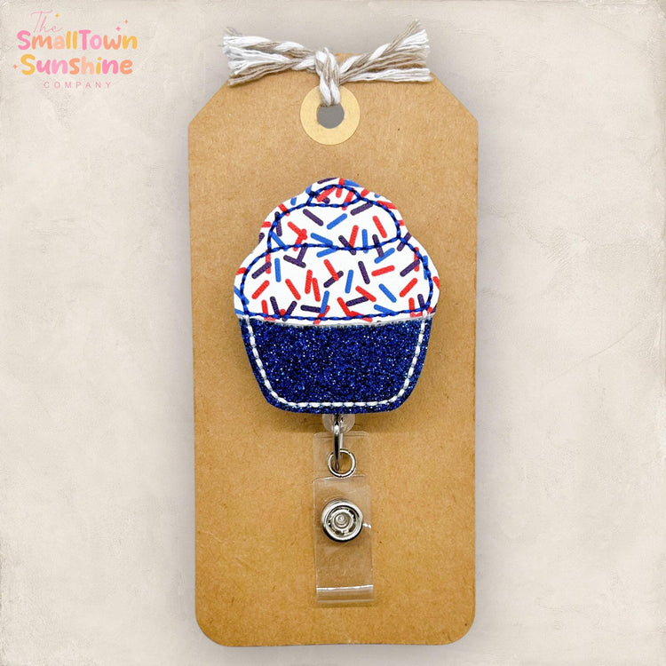 Patriotic Cupcake Badge Topper