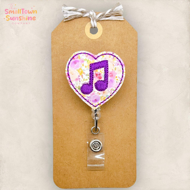 Floral Music Note Badge Topper