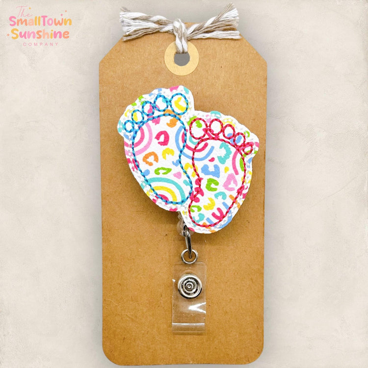 Colorful Baby Feet Badge Topper