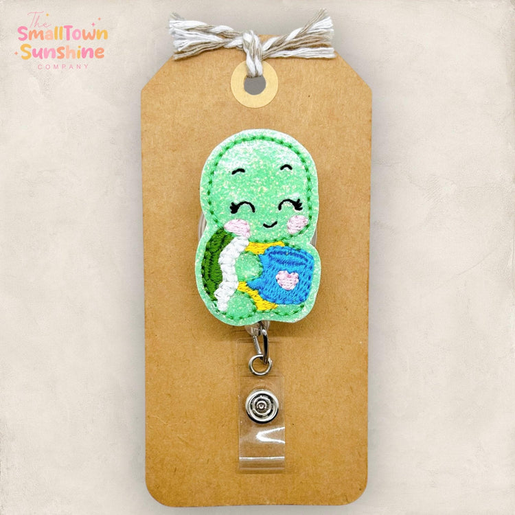 Turtle with Coffee Badge Topper