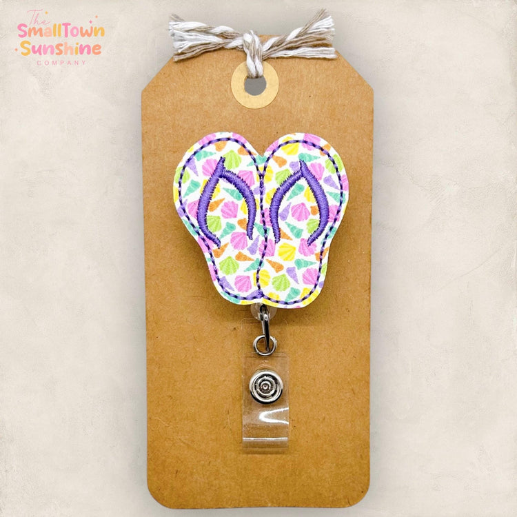 Seashell Flip Flops Badge Topper