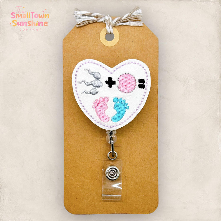 Fertility Badge Reel, IVF Nurse Badge Clip, Obstetrics Badge, Baby Name Tag, Coworker Gift, Badge Buddy, Retractable ID Holder | GLITTER