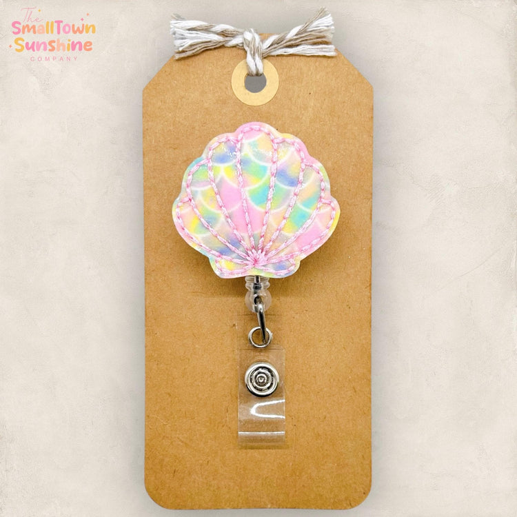 Mermaid Pink Seashell Badge Topper