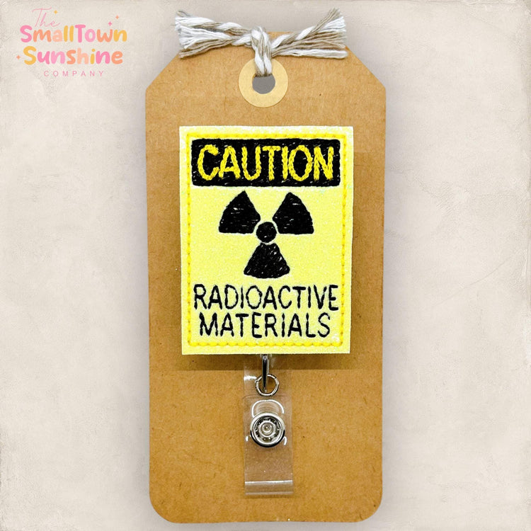 Glow in the Dark Caution Radioactive Materials Badge Topper