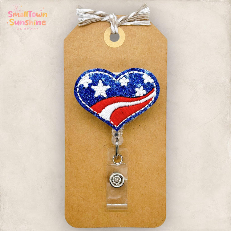 Flag Heart Badge Topper