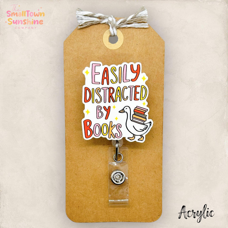 Easily Distracted by Books Badge Topper