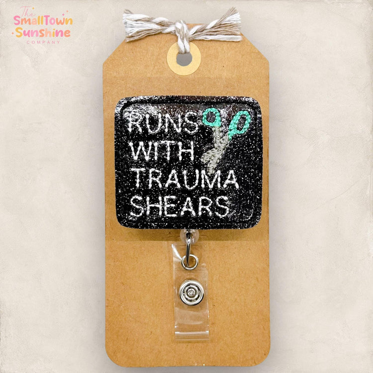 Runs With Trauma Shears Badge Topper