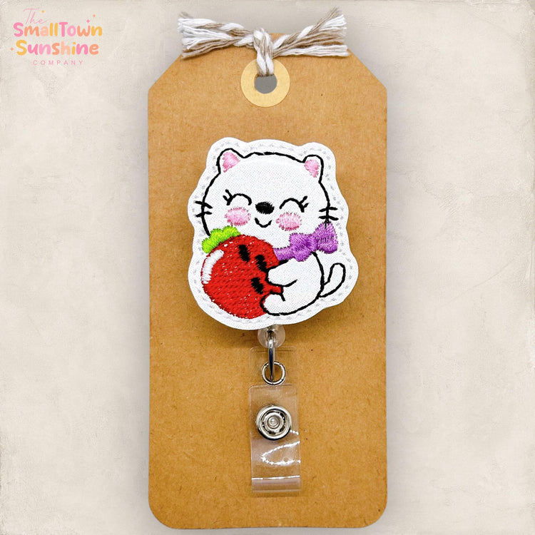 Strawberry Cat Badge Topper