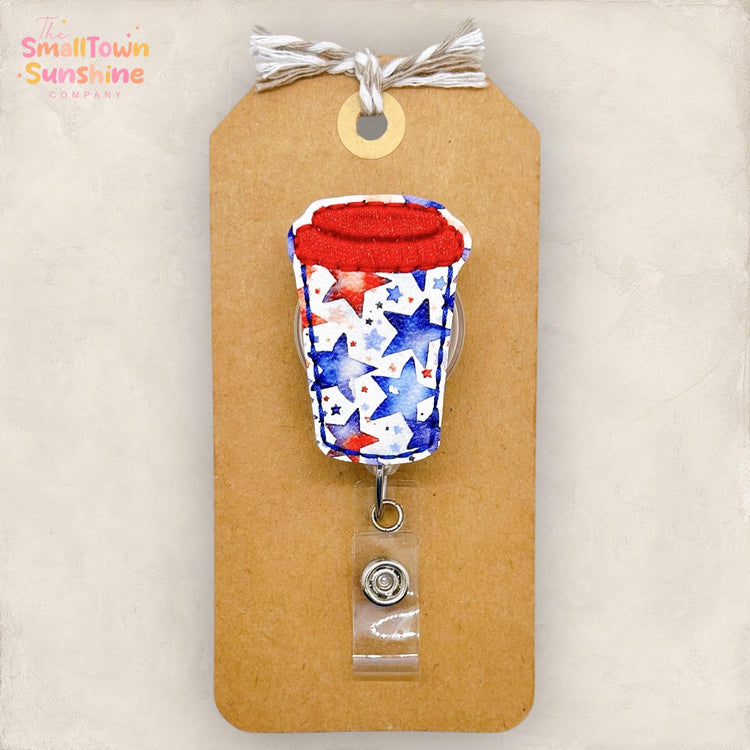 Patriotic Stars Coffee Badge Topper