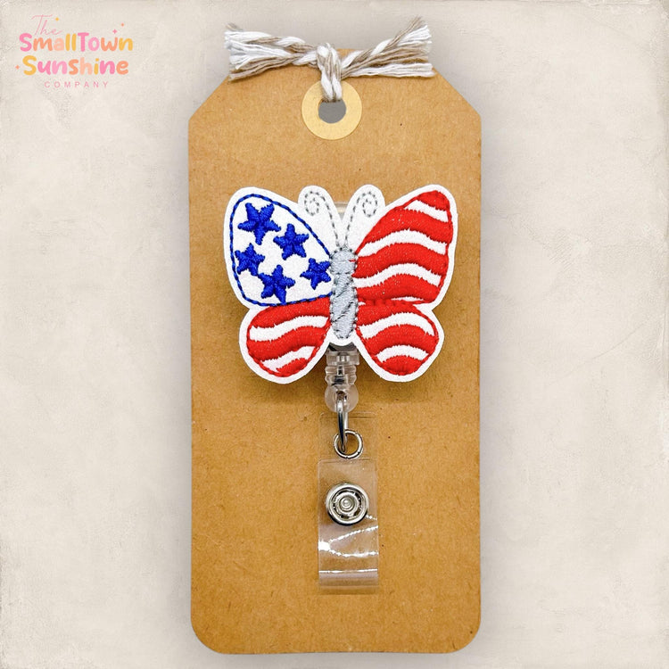 Patriotic Butterfly Badge Topper