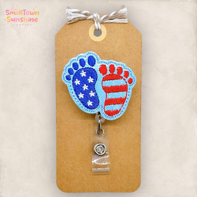 Patriotic Baby Feet Badge Topper