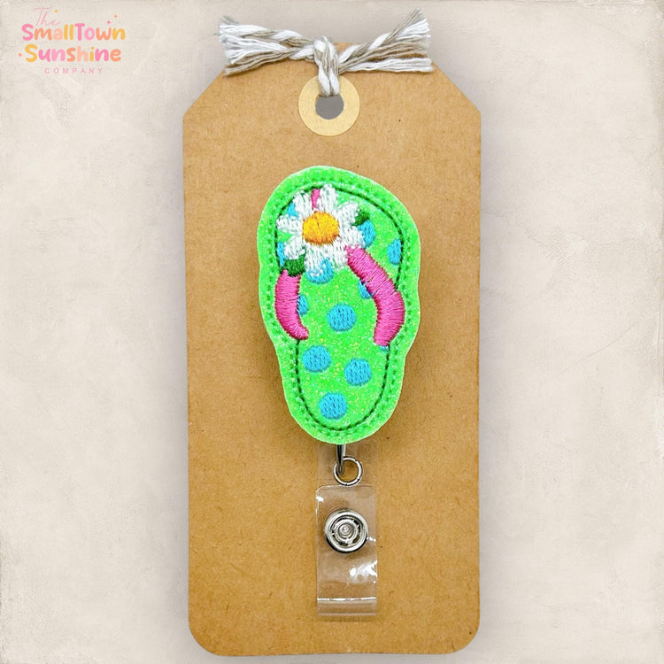 Lime Green Flip Flop Badge Topper