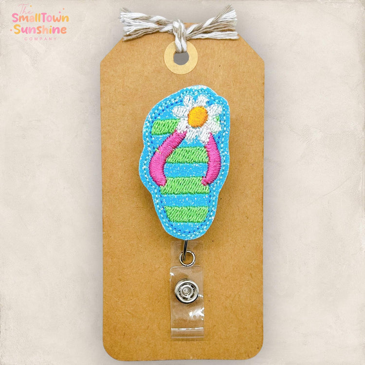 Blue & Green Flip Flop Badge Topper