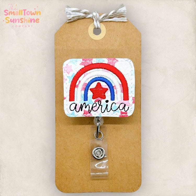 Patriotic Rainbow Badge Topper
