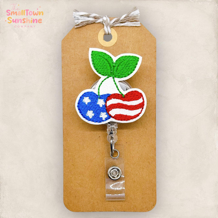 Stars & Stripes Cherries Badge Topper